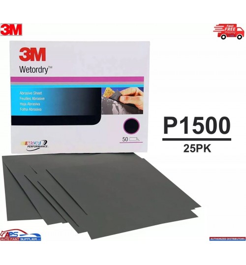 3M 02023 WET OR DRY ABRASIVE SAND PAPER P1500 25PK